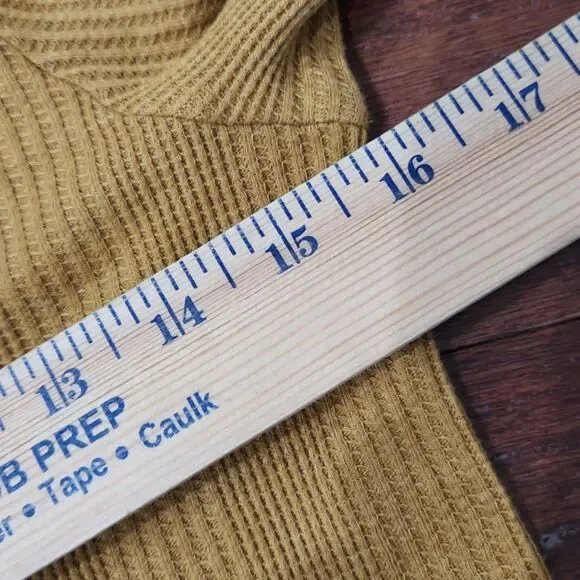 Aerie Wow! Waffle Long Sleeve Henley T-Shirt, Honey, Size S - Picture 10 of 11